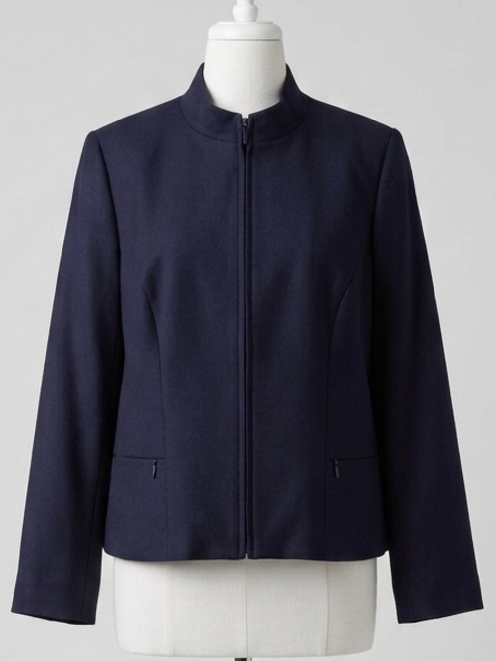 Pendleton Vintage 100% Virgin Wool Stand Up Collar Blazer Indigo Size 12 Petite